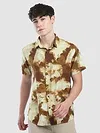 Brown Tie and Dye Printed Shirt