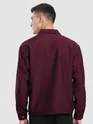 Dark Maroon Bubble Textured Shacket