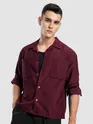 Dark Maroon Bubble Textured Shacket