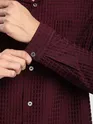 Dark Maroon Bubble Textured Shacket