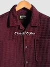 Dark Maroon Bubble Textured Shacket