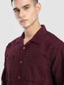Dark Maroon Bubble Textured Shacket