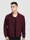Dark Maroon Bubble Textured Shacket