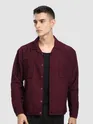 Dark Maroon Bubble Textured Shacket