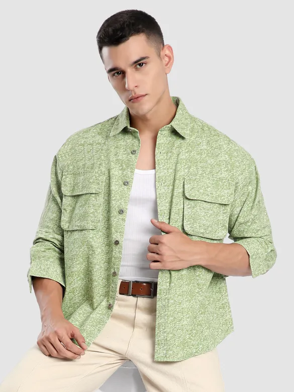Green Dye Effect Shacket