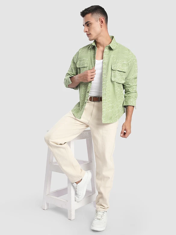 Green Dye Effect Shacket