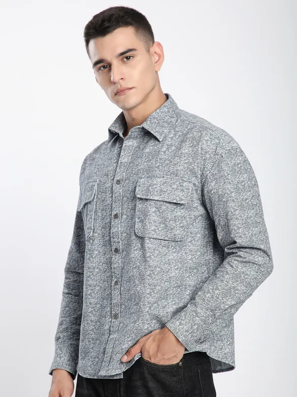 Grey Dye Effect Shacket