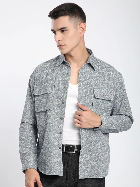Grey Dye Effect Shacket