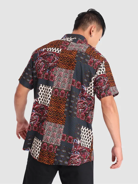 Multicolor Patchwork Hawaiian Shirt
