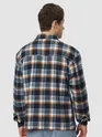 Navy Blue Recycled Check Flannel Shirt