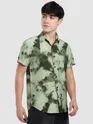 Olive Tie and Dye Printed Shirt