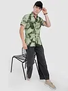 Olive Tie and Dye Printed Shirt
