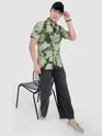 Olive Tie and Dye Printed Shirt