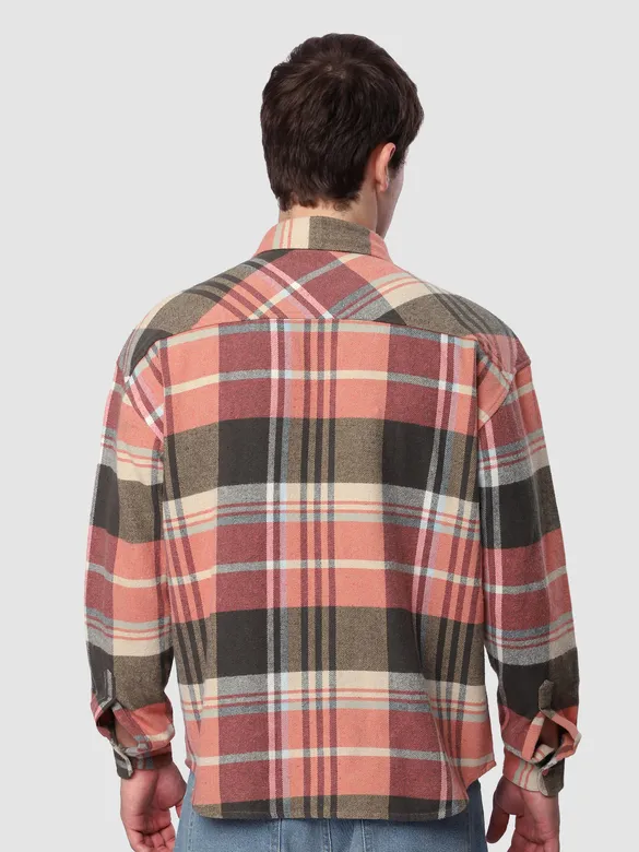 Pink Recycled Plaid Flannel Shirt