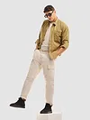 Sand Brown Cord Dobby Shirt For Men