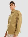 Sand Brown Cord Dobby Shirt For Men