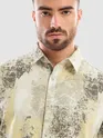 White and Yellow Printed Cotton Shirt