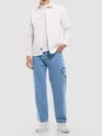White Full Sleeve Waffle Shirt For Men