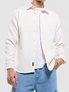 White Full Sleeve Waffle Shirt For Men