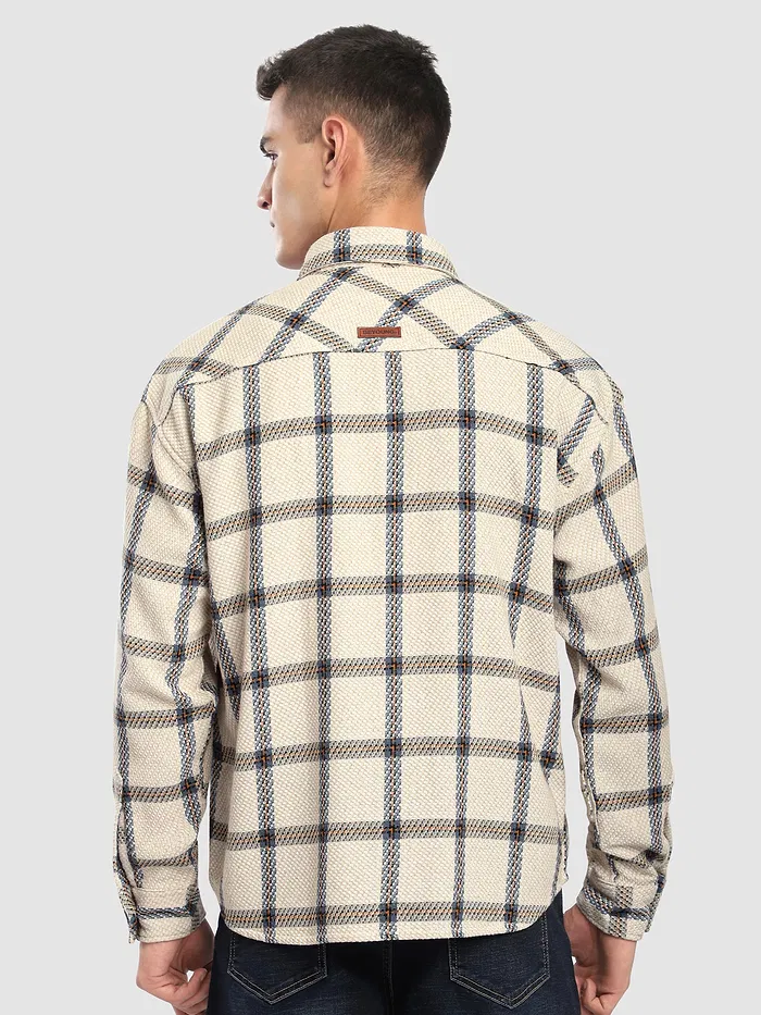 Beige Cotton Flannel Overshirt
