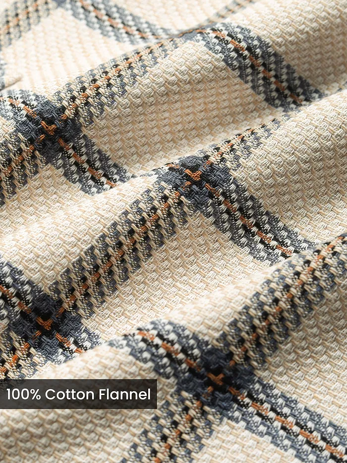 Beige Cotton Flannel Overshirt
