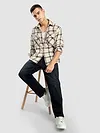 Beige Cotton Flannel Overshirt