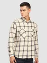 Beige Cotton Flannel Overshirt