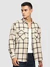 Beige Cotton Flannel Overshirt