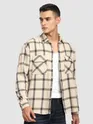 Beige Cotton Flannel Overshirt