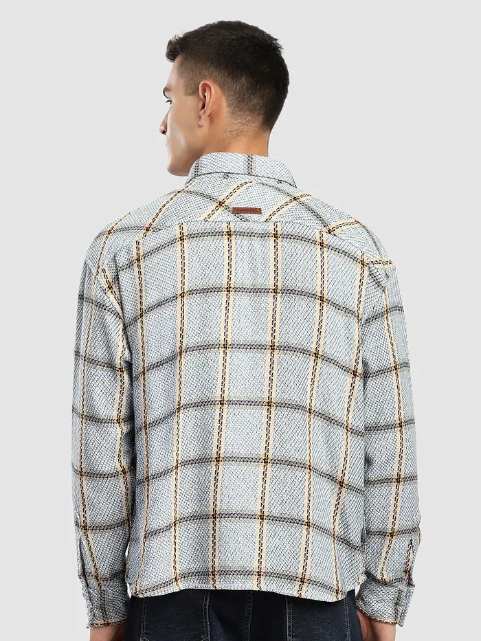Blue Cotton Flannel Overshirt