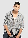 Blue Cotton Flannel Overshirt