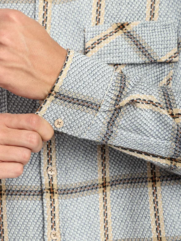Blue Cotton Flannel Overshirt