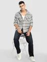 Blue Cotton Flannel Overshirt
