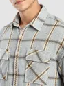 Blue Cotton Flannel Overshirt
