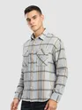 Blue Cotton Flannel Overshirt