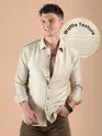 Beige Textured Check Shirt