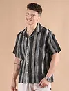 Brown and Black Printed Cuban Shirt