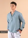 Light Blue Hooded Shirt