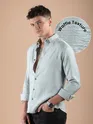 Mist Grey Textured Check Shirt