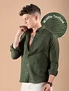Olive Textured Check Shirt