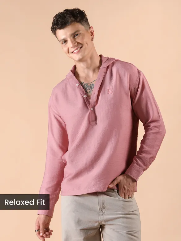 Pink Hooded Shirt
