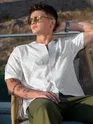 White Cutwork Jacquard Cuban Shirt