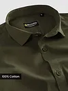 Army Green - Plain Cotton Shirts