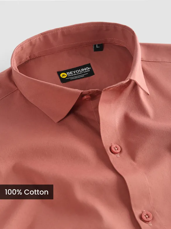 Brick Red - Plain Cotton Shirts