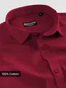 Burgundy - Plain Cotton Shirts