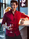 Burgundy - Plain Cotton Shirts