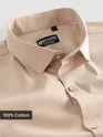 Light Beige - Plain Cotton Shirts