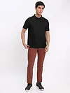 Black and Lush Green Polo T-shirt with Caramel Brown Chinos: Pack of 3