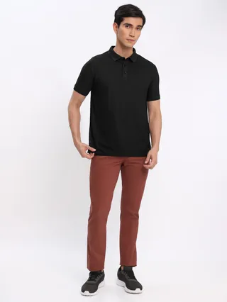 Black and Lush Green Polo T-shirt with Caramel Brown Chinos: Pack of 3
