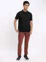 Black and Lush Green Polo T-shirt with Caramel Brown Chinos: Pack of 3